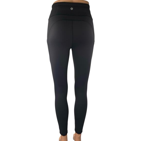 Lululemon Women's Black Mid Rise Yoga Workout Athletic Leggings Pants Size 4 - Picture 3 of 4